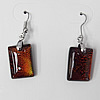 Dichroic Glass Earring, hook earwire, Mixed color, 19x13mm, Sold by Pair