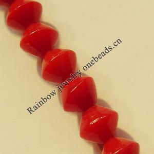 16-Inch Coral Beads, Bicone 5mm Hole:0.1mm, Sold by Strands