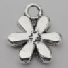 Pendant Zinc Alloy Jewelry Findings Lead-free, Flower 14x12mm Hole:2mm, Sold by Bag