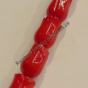 16-Inch Coral Beads, 9x6mm Hole:0.1mm, Sold by Strands