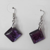 Dichroic Glass Earring, hook earwire, Mixed color, 19mm, Sold by Pair