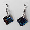 Dichroic Glass Earring, hook earwire, Mixed color, 19mm, Sold by Pair