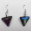 Dichroic Glass Earring, hook earwire, Mixed color, 20mm, Sold by Pair