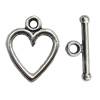 Clasp Zinc Alloy Jewelry Findings Lead-free, Loop:12x15mm, Bar:16x2mm Hole:1mm, Sold by Bag
