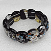 Silver Foil Lampwork Glass Bracelet, 15x20mm Length:About 19mm, Sold by Strand