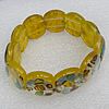 Silver Foil Lampwork Glass Bracelet, 18x22mm Length:About 19mm, Sold by Strand