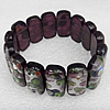 Silver Foil Lampwork Glass Bracelet, 12x24mm Length:About 19mm, Sold by Strand