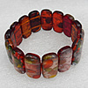 Silver Foil Lampwork Glass Bracelet, 12x24mm Length:About 19mm, Sold by Strand
