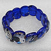 Silver Foil Lampwork Glass Bracelet, 15x20mm Length:About 19mm, Sold by Strand