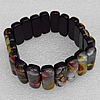 Silver Foil Lampwork Glass Bracelet, 8x20mm Length:About 19mm, Sold by Strand