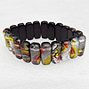 Silver Foil Lampwork Glass Bracelet, 8x20mm Length:About 19mm, Sold by Strand