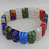 Millefiori Lampwork Glass Bracelet, 10x17mm Length:About 19mm, Sold by Strand