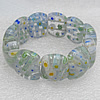 Millefiori Lampwork Glass Bracelet, 18x22mm Length:About 19mm, Sold by Strand