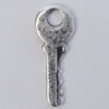 Pendant Zinc Alloy Jewelry Findings Lead-free, Key 19x7mm Hole:3mm, Sold by Bag