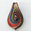 Lampwork Pendant For Earring, Leaf, 17x30mm, Hole:About 4mm, Sold by PC