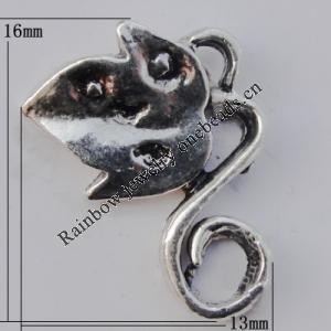 Pendant Zinc Alloy Jewelry Findings Lead-free, 16x13mm, Sold by Bag