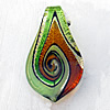 Lampwork Pendant For Earring, Leaf, 17x30mm, Hole:About 4mm, Sold by PC