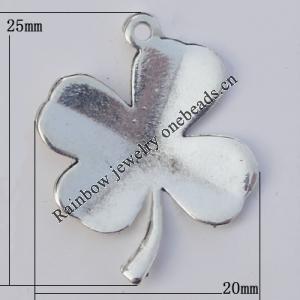 Pendant Zinc Alloy Jewelry Findings Lead-free, Flower 25x20mm Hole:1mm, Sold by Bag