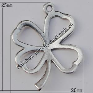 Pendant Zinc Alloy Jewelry Findings Lead-free, Flower 25x20mm Hole:1mm, Sold by Bag