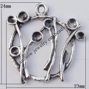 Pendant Zinc Alloy Jewelry Findings Lead-free, 24x23mm Hole:2mm, Sold by Bag