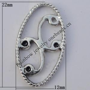Pendant Zinc Alloy Jewelry Findings Lead-free, 22x12mm, Sold by Bag