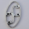 Pendant Zinc Alloy Jewelry Findings Lead-free, 22x12mm, Sold by Bag