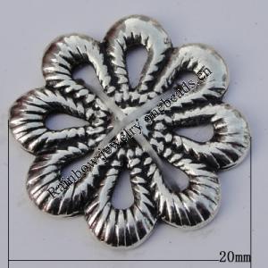 Pendant Zinc Alloy Jewelry Findings Lead-free, Flower 20mm, Sold by Bag