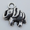 Pendant Zinc Alloy Jewelry Findings Lead-free, Elephant 11x12mm Hole:2mm, Sold by Bag