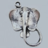 Pendant Zinc Alloy Jewelry Findings Lead-free, Elephant 15x24mm Hole:1.5mm, Sold by Bag