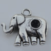 Pendant Zinc Alloy Jewelry Findings Lead-free, Elephant 20x18mm Hole:2mm, Sold by Bag