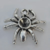 Pendant Zinc Alloy Jewelry Findings Lead-free, Spider 19x17mm Hole:1.5mm, Sold by Bag