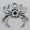 Pendant Zinc Alloy Jewelry Findings Lead-free, Spider 16x17mm Hole:2mm, Sold by Bag