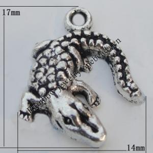 Pendant Zinc Alloy Jewelry Findings Lead-free, 14x17mm Hole:1mm, Sold by Bag