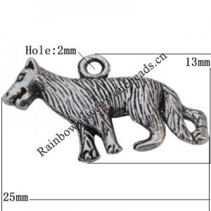 Pendant Zinc Alloy Jewelry Findings Lead-free, Animal 25x13mm Hole:2mm, Sold by Bag