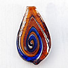 Lampwork Pendant For Earring, Leaf, 17x30mm, Hole:About 4mm, Sold by PC