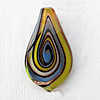 Lampwork Pendant For Earring, Leaf, 17x30mm, Hole:About 4mm, Sold by PC