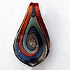 Lampwork Pendant For Earring, Leaf, 17x30mm, Hole:About 4mm, Sold by PC