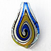 Lampwork Pendant For Earring, Leaf, 16x30mm, Hole:About 4mm, Sold by PC