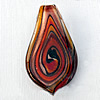 Lampwork Pendant For Earring, Leaf, 16x30mm, Hole:About 4mm, Sold by PC