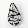 Lampwork Pendant For Earring, Leaf, 16x30mm, Hole:About 4mm, Sold by PC