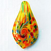 Lampwork Pendant For Earring, Leaf, 16x30mm, Hole:About 4mm, Sold by PC