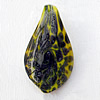 Lampwork Pendant For Earring, Leaf, 16x30mm, Hole:About 4mm, Sold by PC