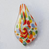 Lampwork Pendant For Earring, Leaf, 16x30mm, Hole:About 4mm, Sold by PC
