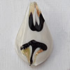 Lampwork Pendant For Earring, Leaf, 16x30mm, Hole:About 4mm, Sold by PC