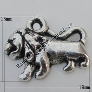 Pendant Zinc Alloy Jewelry Findings Lead-free, 19x15mm Hole:2mm, Sold by Bag