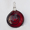 Lampwork Pendant For Earring, Flat Round, 20x28mm, Hole:About 4mm, Sold by PC