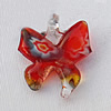 Lampwork Pendant For Earring, Butterfly, 19x21mm, Hole:About 4mm, Sold by PC