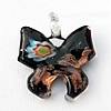 Lampwork Pendant For Earring, Butterfly, 20x23mm, Hole:About 4mm, Sold by PC