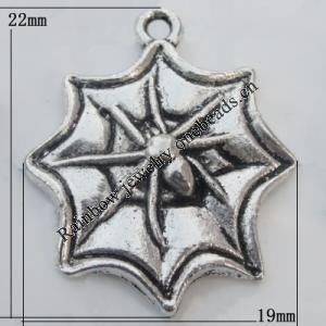 Pendant Zinc Alloy Jewelry Findings Lead-free, 19x22mm Hole:1mm, Sold by Bag