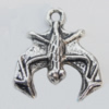 Pendant Zinc Alloy Jewelry Findings Lead-free, Bat 16x19mm Hole:1.5mm, Sold by Bag